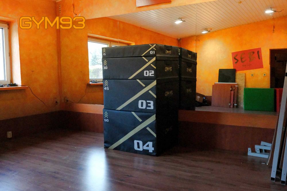 Soft Plyo Box 4 piętra CZARNY z żółtym akcentem