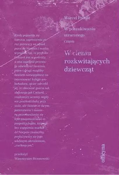 W Cieniu Rozkwitających Dziewcząt Proust Marcel Marcel Proust