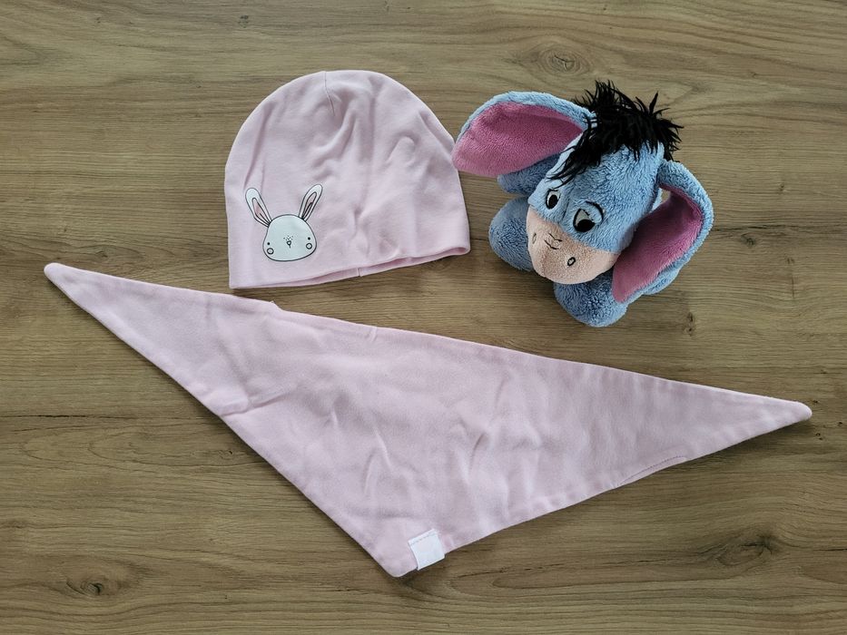 Czapka i chustka niemowlęce 6-9 m-cy 68/74