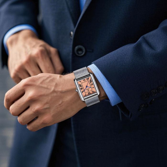 ‼️Часы OGEDA Tank Salmon ‼️   танк мужские наручные часы годинник