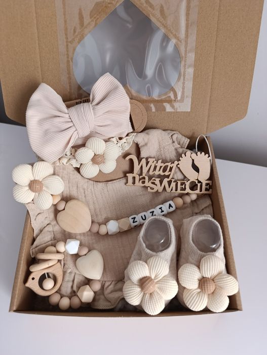 Zestaw prezentowy dla niemowlaka prezent babyshower narodziny chrzest
