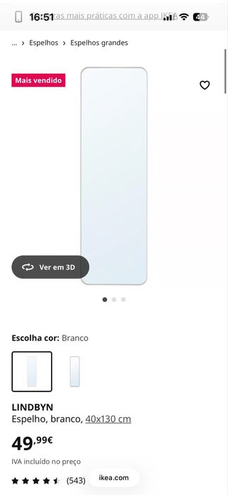 Espelho IKEA branco