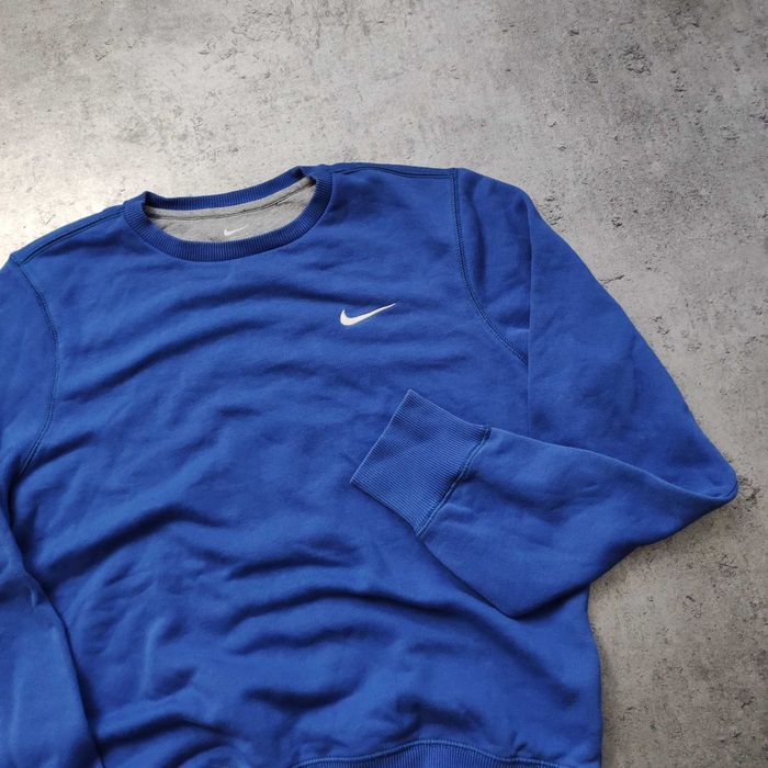 MĘSKA Bluza Granatowa Małe Logo Bawełna Swoosh Nike bez Kaptura Haft
