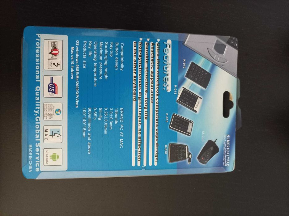 Teclado Númerico / Numeric keypad novo fechado na caixa