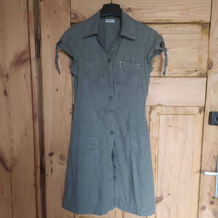Sukienka szmizjerka khaki 100% len Street One