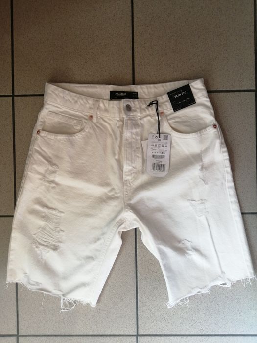 Szorty męskie białe jeans 44