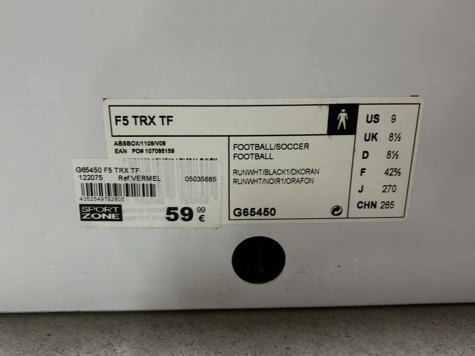 Chuteiras MESSI | Vermelho e Branco | Tamanho 42 2/3