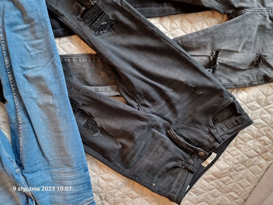 Jeansy z dziurami  4 szt zestaw spodnie Zara 36/38