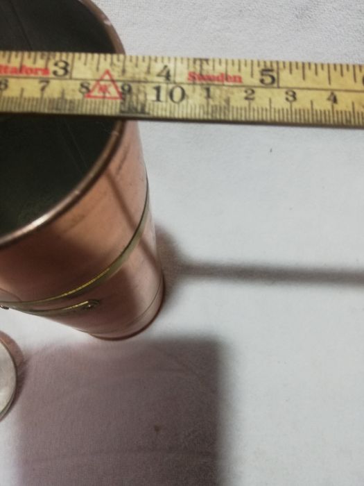 Nr. 13. Pojemnik miedziany z napisem spagetti