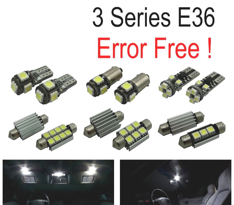 KIT COMPLETO 16 LAMPADAS LED INTERIOR BMW SERIE 3 E36 SEDAN COUPE M3 316I 318I 320I 323I 323IS 325I 328I 90-99