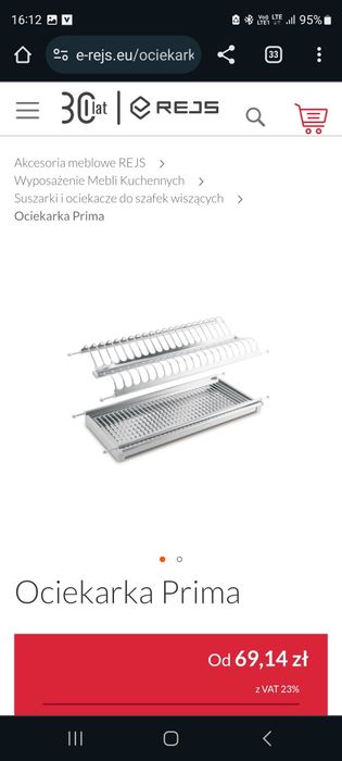 Ociekarka susznik na naczynia 60cm Rejs Prima