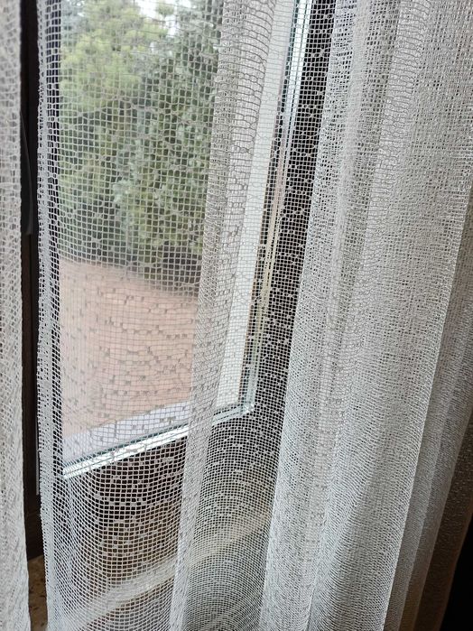 Firanki do salonu – używane | 2 sztuki | na przelotkach | 200 × 242 cm