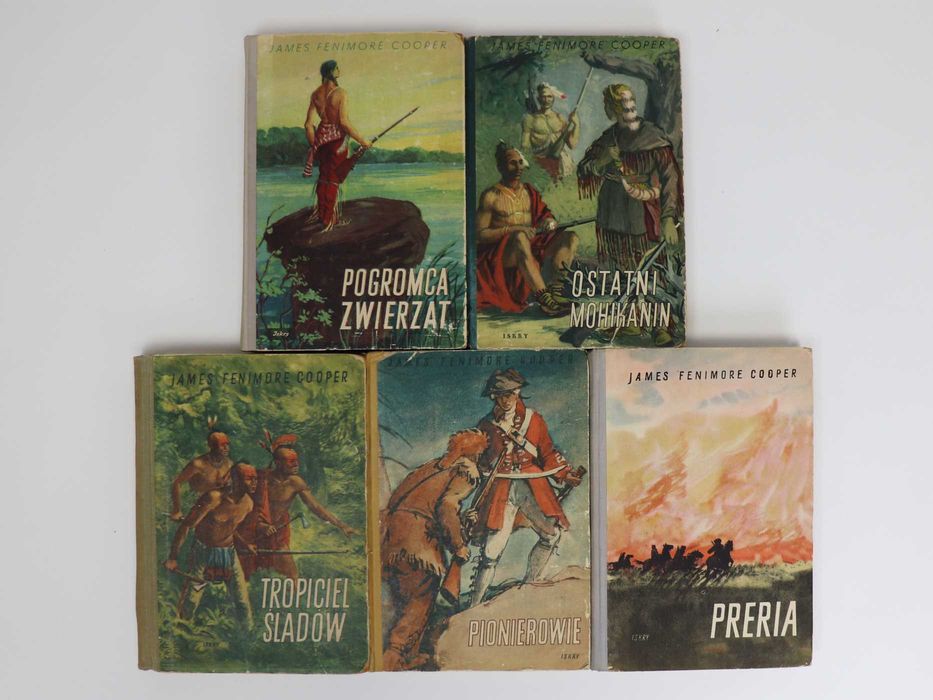 James Fenimore Cooper Pięcioksiąg Przygód Sokolego Oka STARE KSIĄŻKI
