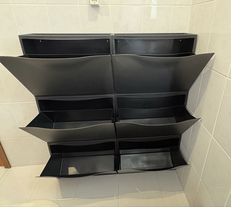Sapateira IKEA TRONES (4un), preto, 52x18x39 cm