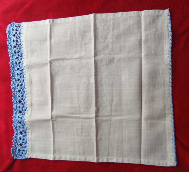 Pano de cozinha com barrado crochê