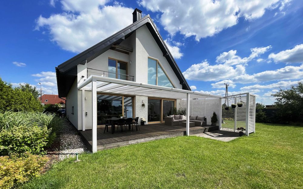 pergola, taras, altana, wiata, drewno BSH, poliwęglan, zadaszenie