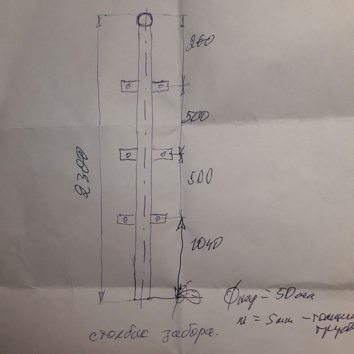Столбики металлические для забора.