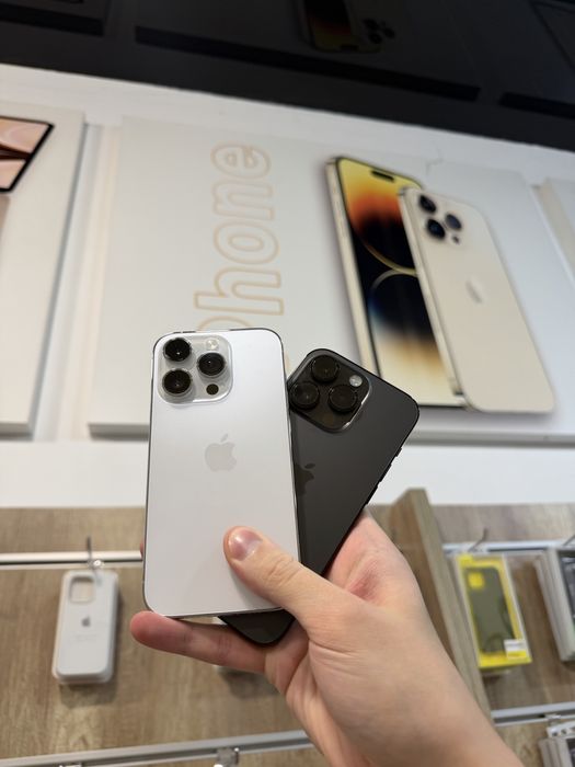 Б/у IPhone 14 Pro 128 Black/Silver фізична карта 100% акб