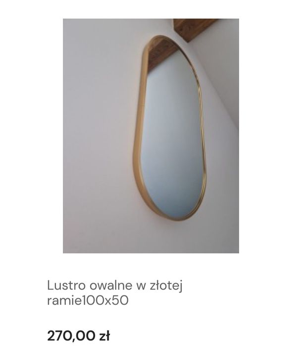 Lustra owalne w aluminiowej ramię