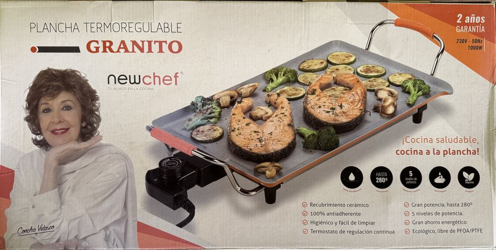 Prancha Elétrica Newchef Granito 1000W – NOVA (Na Caixa Original)