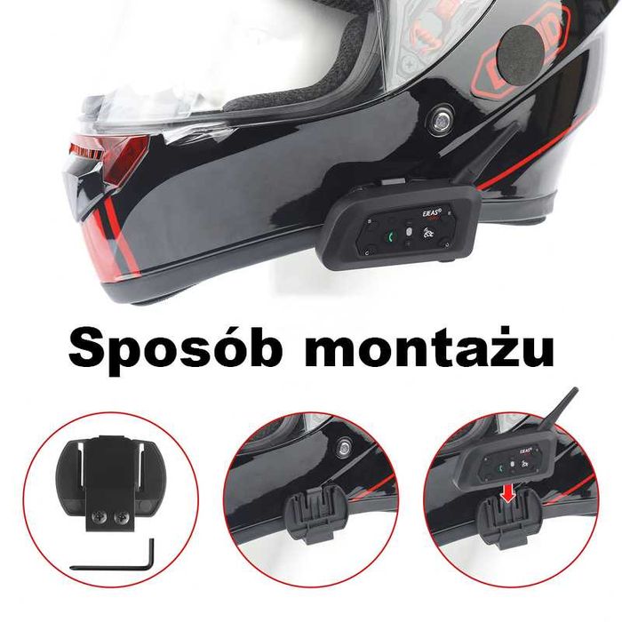 INTERKOM MOTOCYKLOWY EJEAS V6 PRO 1200m fvat 23% interkomy firma