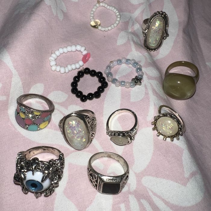 Кольца gothic y2k кольца с бисера готика гранж