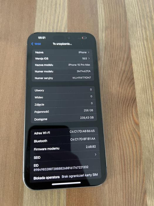 Iphone 15 pro max 256gb