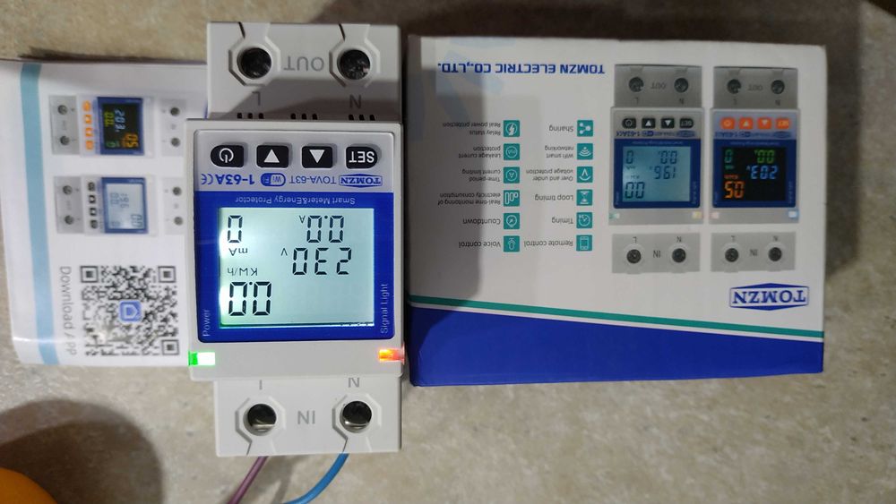 Умное реле защиты от перенапряжения со счётчиком 63A Wi-Fi