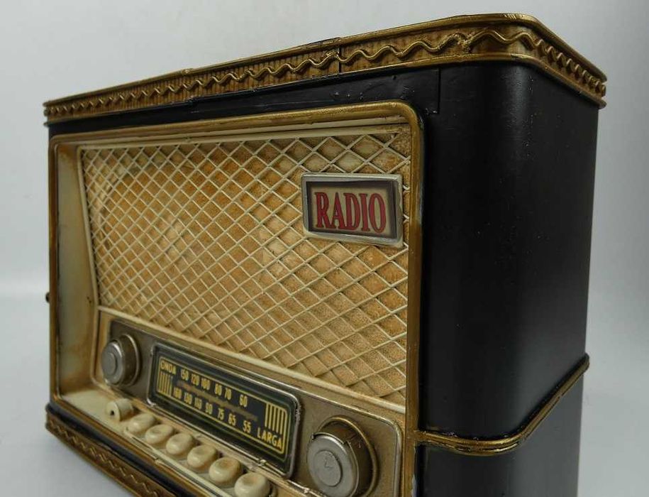 Metalowa SKARBONKA stylizowana na stare RADIO w stylu retro