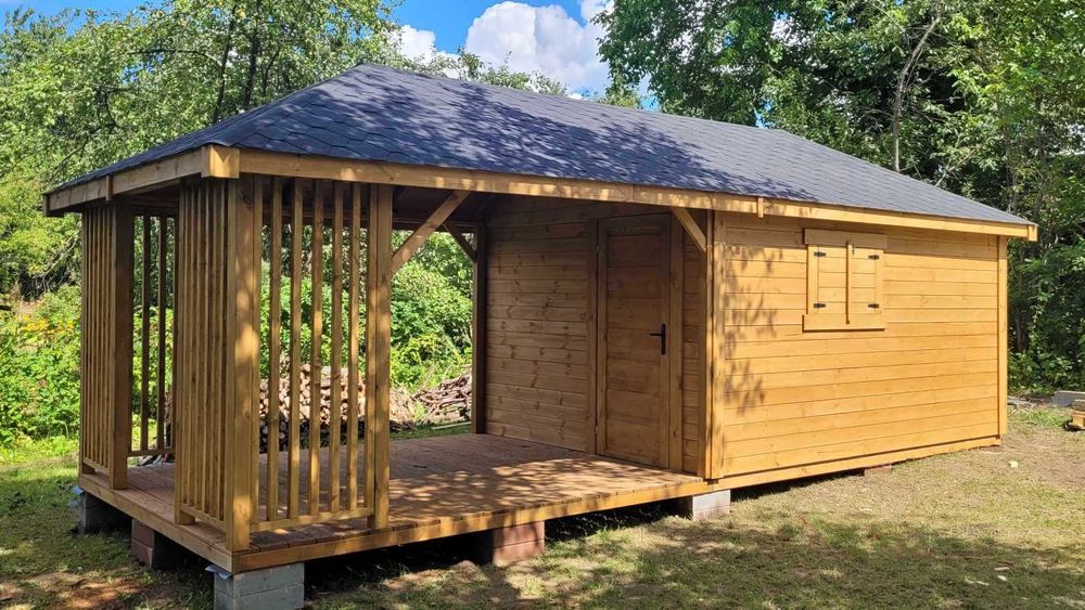 • • • • Domek z altaną • • • • NOEMI Loft 6x3 m producent DREWNOTRIK
