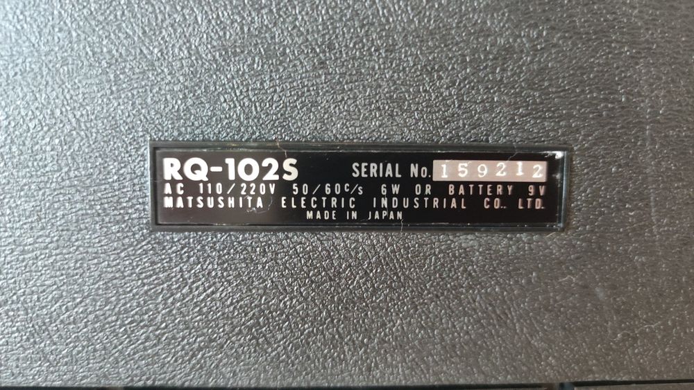 National RQ-102S Panasonic Gravador de bobines antigo
