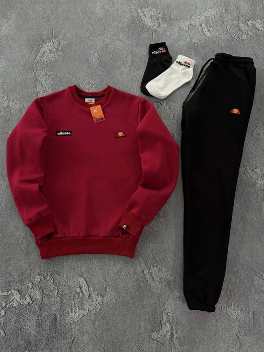 Чоловічий зимній спортивний костюм еліс на флісі Ellesse [XS,S,M,L,XL,XXL] + шкарпетки в подарунок!