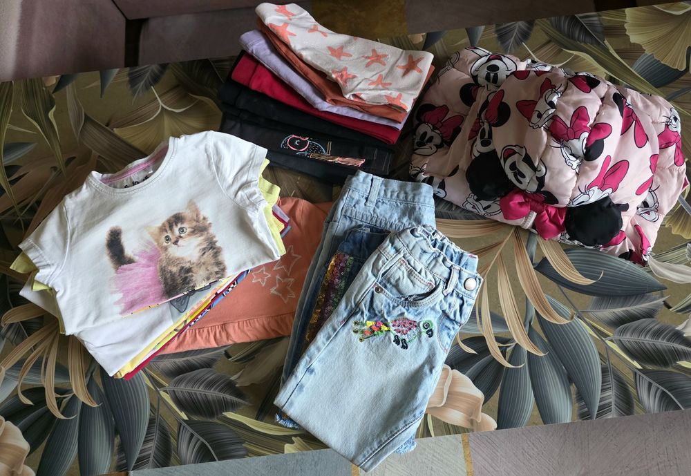 Duża paka 98/104/110 bezrękawnik Minie, spodnie, legginsy, koszulki