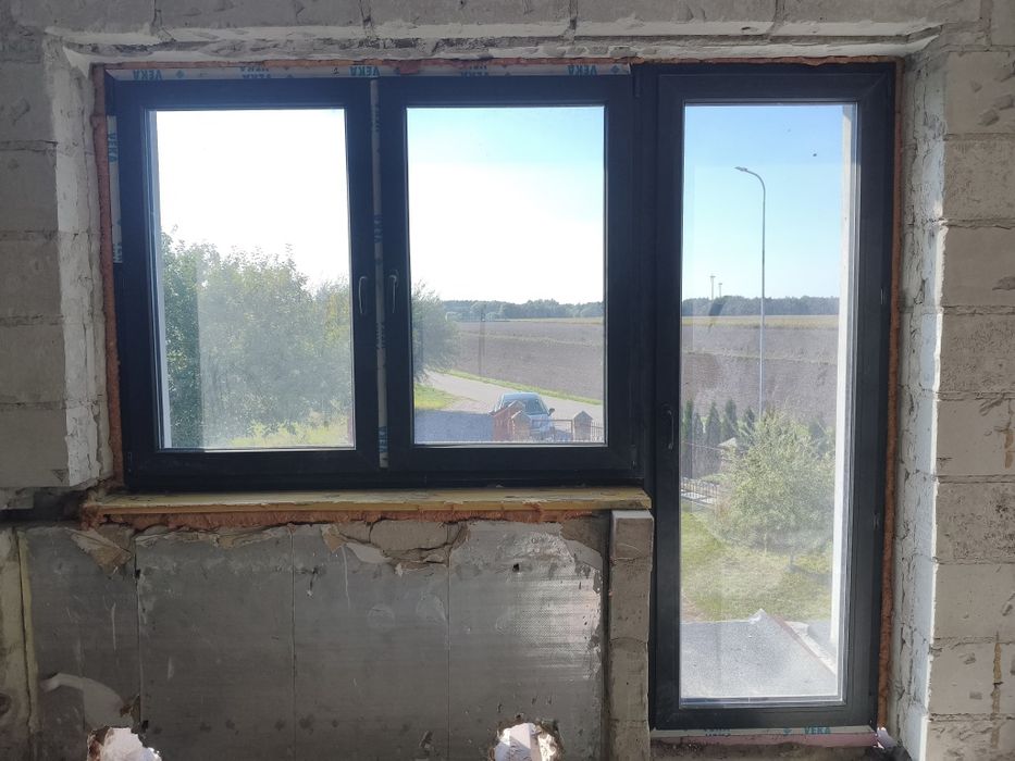 Okno z demontażu, jak nowe, VEKA trzyszybowe, obustronny antracyt