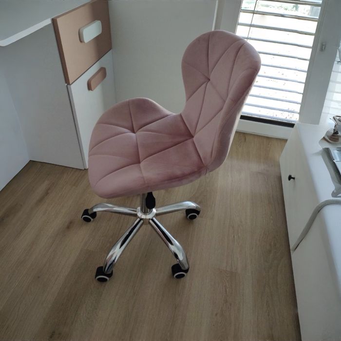 NOWE Krzesło Fotel Obrotowy Regulowany Welurowy Wygodny Miękki