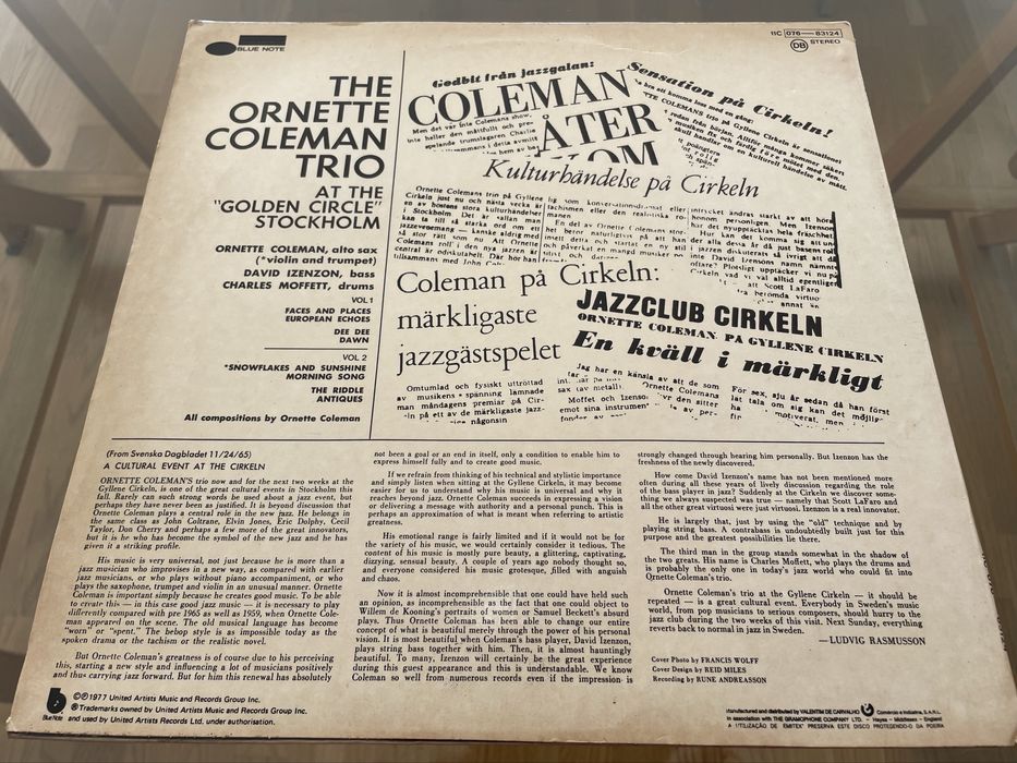 The Ornette Coleman Double Quartet e The Ornette Coleman Trio LP Vinil