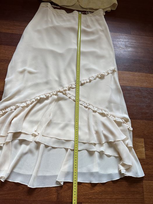 Kremowy set zestaw komplet garsonka wesele spódnica żakiet top