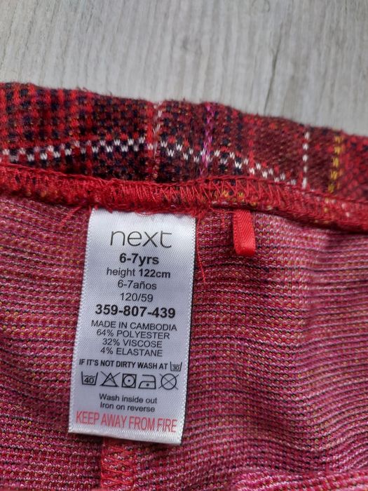 Legginsy w krate burgundowy, bordowe 122 next