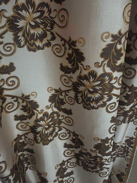 zasłony z metra KWIATY brazowe w BEŻU ,szer 145 cm WYPRZEDAZ