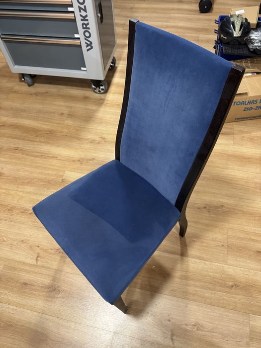 Conjunto 4 Cadeiras Modernas Estofadas Azul Escuro