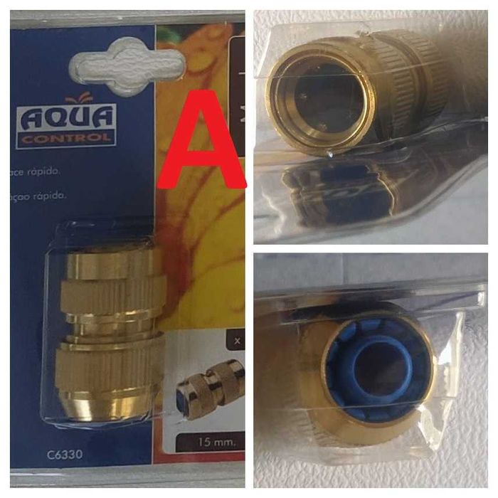 Conetores rápidos para mangueira de 15mm em Latão - Novos