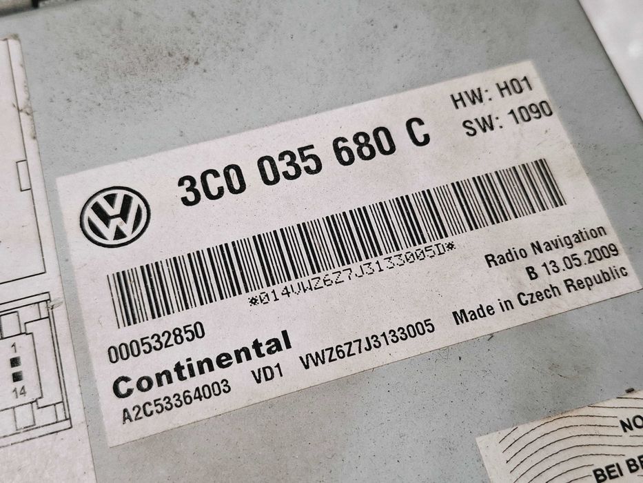 nawigacja navi nawi radio fabryczne vw passat b6 3c0 2005 - 10 rns 510 3c0035680c