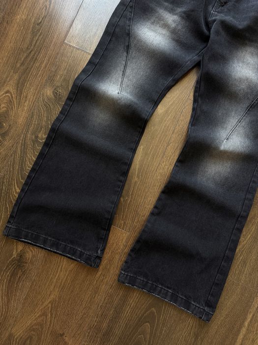 Широкі Джинси Flared Фларед Клеш Розкльошені Кльош Jaded London Washed Штани Джинсові Baggy Чорні Темні Wide Leg Вошед Потерті Y2K Беггі Баггі Black