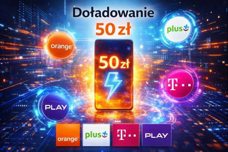 Orange, Plus, T-Mobile, Play Doładowanie 50 zł za 38 zł
