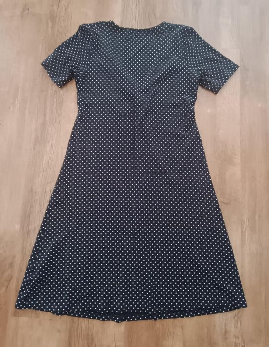 Sukienka czarna w kropki One two XXL wiskoza