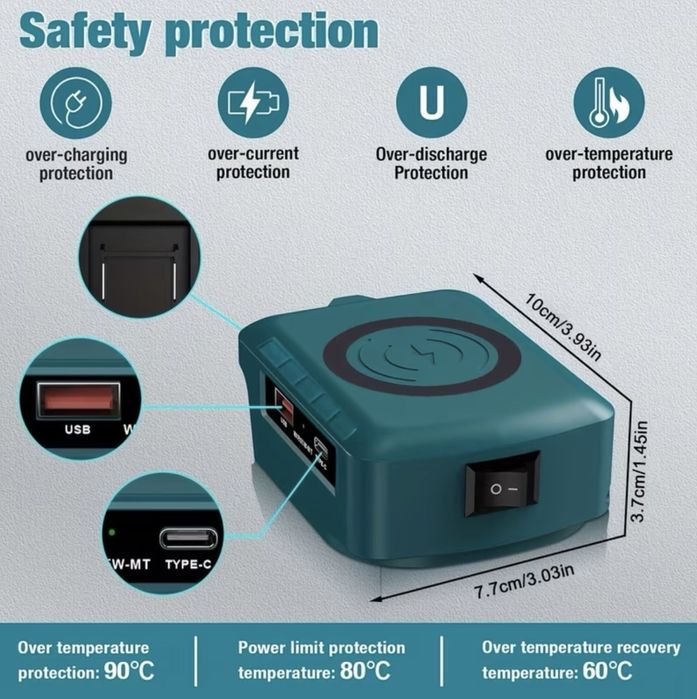 Адаптер USB + безпровідна зарядка для 18V акумуляторів Makita