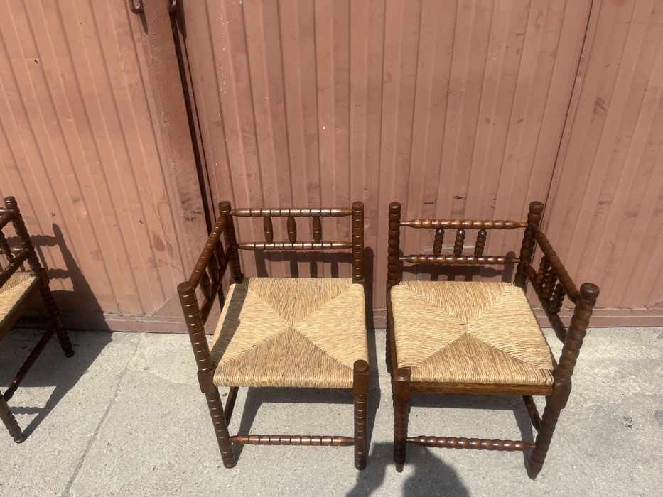 Krzesła tkackie narożne dębowe lite drewno