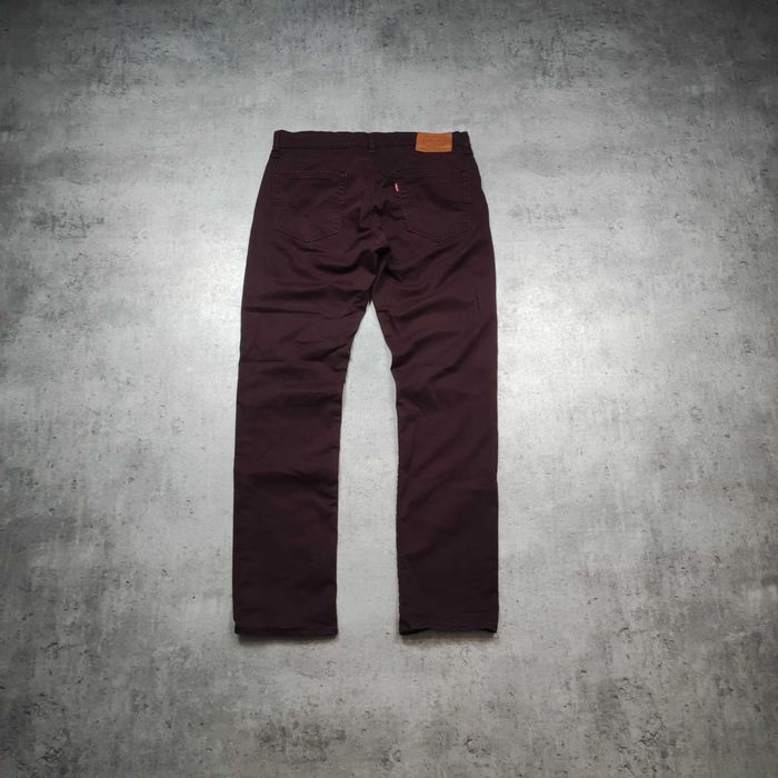 MĘSKIE Spodnie PREMIUM Eleganckie Chino Jeans Levis Materiał Bordowe