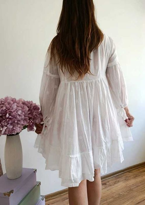 Odd Molly biała haftowana sukienka boho Y2K romantic