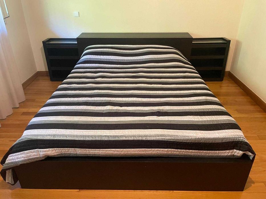 Vendo mobília de quarto Malm Ikea castanho/preto